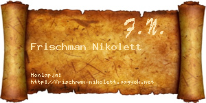 Frischman Nikolett névjegykártya